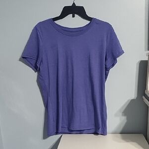 Fruit of the Loom Blue and Purple Fitted Crew Neck Tee